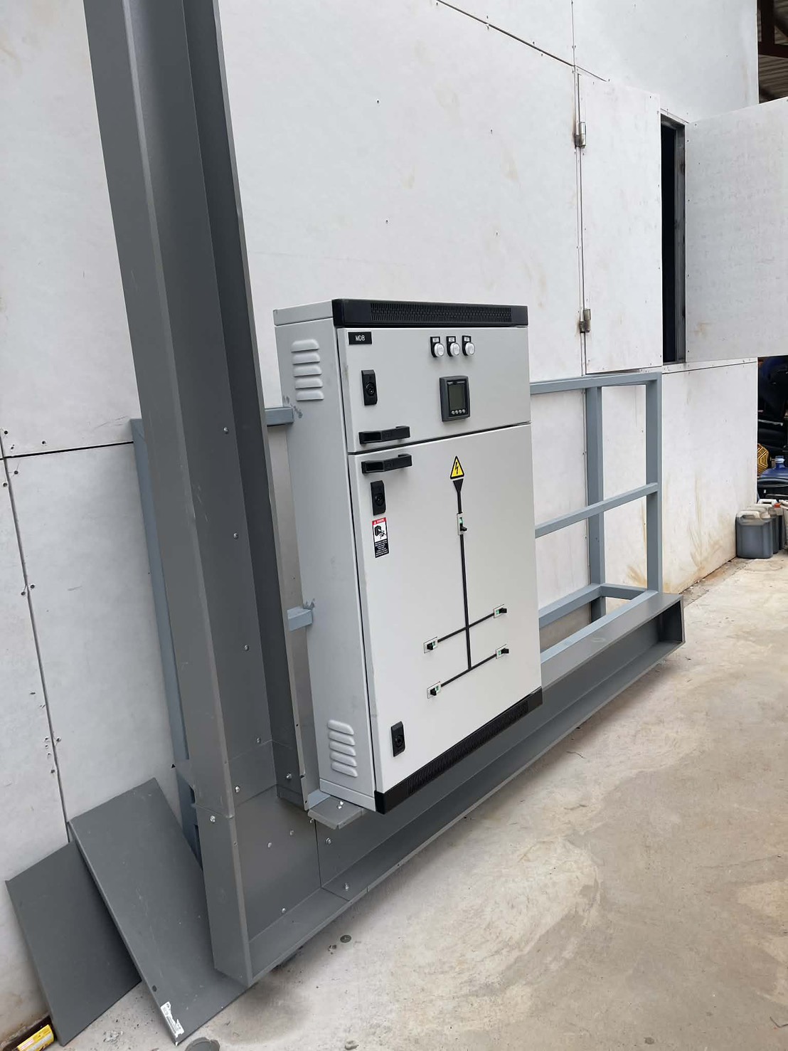 MDB panel assembled on a steel frame
